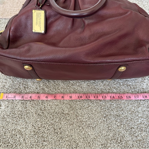 Marc By Marc Jacobs Maroon Leather Bowling Bag with Gold Hardware - Picture 9 of 10